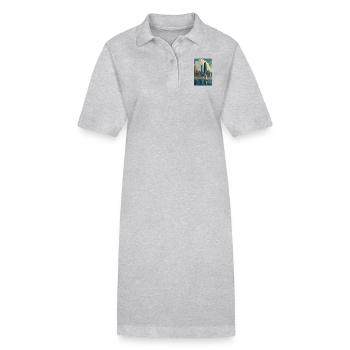 Chicago Skyline avec des voiliers - Robe polo bio PAIGER Stanley/Stella Femme - gris chiné - Devant