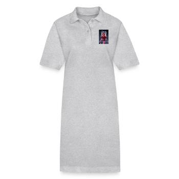 Ours gommeux Union Jack - Robe polo bio PAIGER Stanley/Stella Femme - gris chiné - Devant