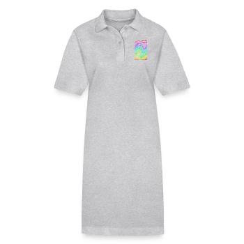 Zebra Muster Neon Regenbogen LSD Trip verballert - Stanley/Stella Frauen Bio-Polokleid PAIGER - Grau meliert - Vorne
