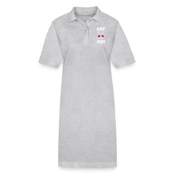 Maman chat - Robe polo bio PAIGER Stanley/Stella Femme - gris chiné - Devant