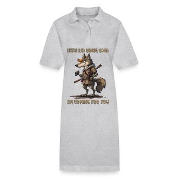 Le Petit Chaperon Rouge - Je viens pour toi - Robe polo bio PAIGER Stanley/Stella Femme - gris chiné - Devant