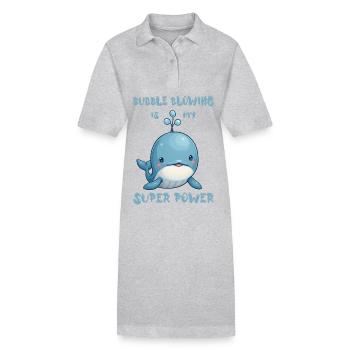 Bubble blowing is my super power - Stanley/Stella Frauen Bio-Polokleid PAIGER - Grau meliert - Vorne