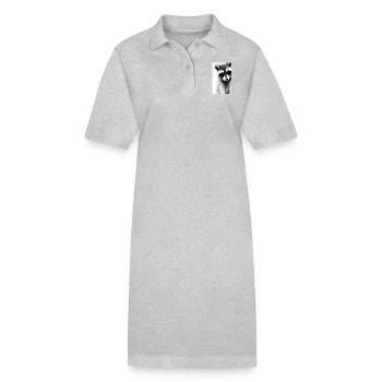 Bande dessinée d’un raton laveur nord-américain - Robe polo bio PAIGER Stanley/Stella Femme - gris chiné - Devant
