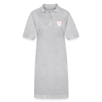 Couple de vaches - Robe polo bio PAIGER Stanley/Stella Femme - gris chiné - Devant