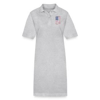 Drapeau Vintage> Drapeau américain Fait de Balles de golf + Clubs - Robe polo bio PAIGER Stanley/Stella Femme - gris chiné - Devant