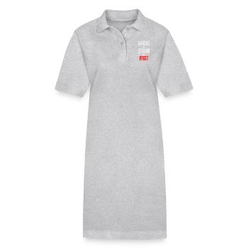 Poop + straw = dung - Stanley/Stella PAIGER Organic Women’s Polo Dress - heather grey - Front