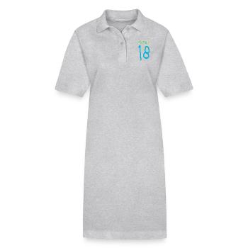 18. Geburtstag Geschenk Endlich Achtzehn - Stanley/Stella Frauen Bio-Polokleid PAIGER - Grau meliert - Vorne