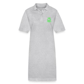 Signe de paix - Robe polo bio PAIGER Stanley/Stella Femme - gris chiné - Devant