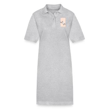 Couleur Pastel Roses Skintone Feuilles Grises Florales - Robe polo bio PAIGER Stanley/Stella Femme - gris chiné - Devant