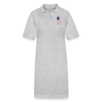 Drapeau Vintage> Drapeau américain Fait de Tracks Motor Bike - Robe polo bio PAIGER Stanley/Stella Femme - gris chiné - Devant