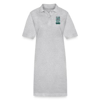 Vanlife ivre, humour/blague design - Robe polo bio PAIGER Stanley/Stella Femme - gris chiné - Devant