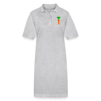 Kawaii Möhre Kawaii Früchte Kawaii Gemüse - Stanley/Stella Frauen Bio-Polokleid PAIGER - Grau meliert - Vorne
