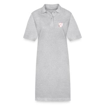 Cow Feeding Love - Stanley/Stella PAIGER Organic Women’s Polo Dress - heather grey - Front