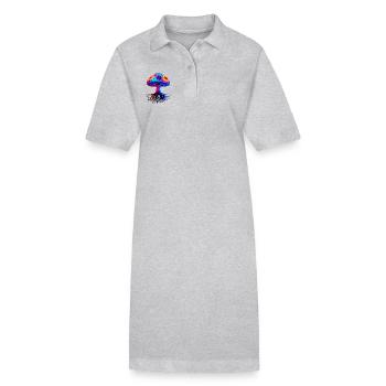 Psychedelischer Pilz - Stanley/Stella Frauen Bio-Polokleid PAIGER - Grau meliert - Vorne