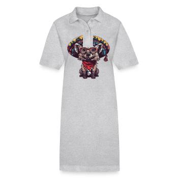 Hyäne Lustig Sombrero - Stanley/Stella Frauen Bio-Polokleid PAIGER - Grau meliert - Vorne