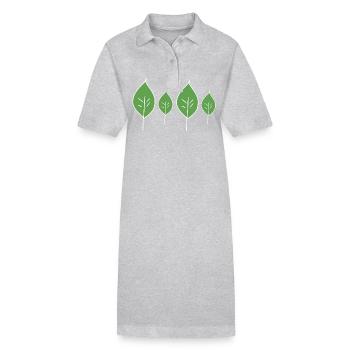 Vier Blätter Blatt Pflanze symbol - Stanley/Stella Frauen Bio-Polokleid PAIGER - Grau meliert - Vorne