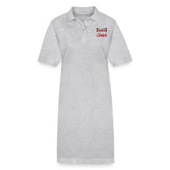 Arrêtez le feu tricolore - j’en ai assez de vos mensonges - Robe polo bio PAIGER Stanley/Stella Femme - gris chiné - Devant
