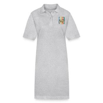 Dad Trainee Funny Future Dad Ad Em - Stanley/Stella PAIGER Organic Women’s Polo Dress - heather grey - Front