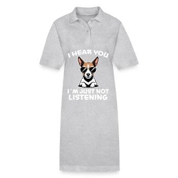 Rat Terrier Spruch Lustiges Rat Terrier Geschenk - Stanley/Stella Frauen Bio-Polokleid PAIGER - Grau meliert - Vorne