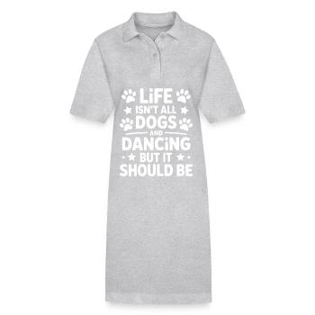 Danse Disant Chien Danse Drôle Dancing Cadeau - Robe polo bio PAIGER Stanley/Stella Femme - gris chiné - Devant