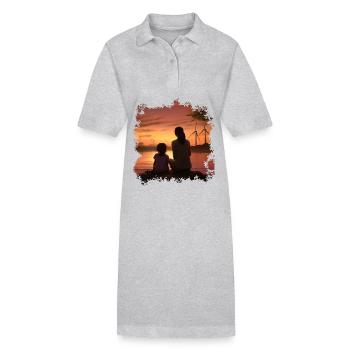 Mutter - Stanley/Stella Frauen Bio-Polokleid PAIGER - Grau meliert - Vorne