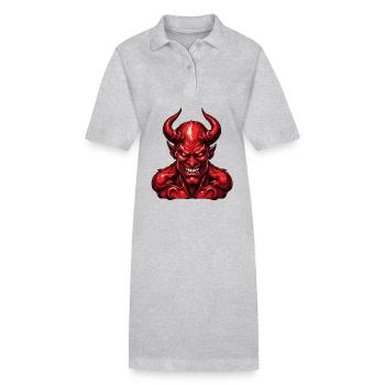 Teufel / Hölle / Horror / teuflisch / böse - Stanley/Stella Frauen Bio-Polokleid PAIGER - Grau meliert - Vorne