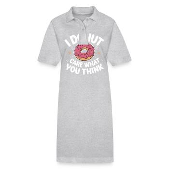 Donut Donuts Candy Bagel - Stanley/Stella PAIGER Organic Women’s Polo Dress - heather grey - Front