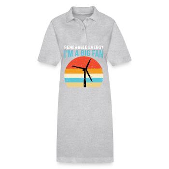 Design Renewable Energy I'm a big Fan - Robe polo bio PAIGER Stanley/Stella Femme - gris chiné - Devant