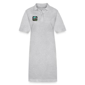 Vacanciers en camping - Robe polo bio PAIGER Stanley/Stella Femme - gris chiné - Devant