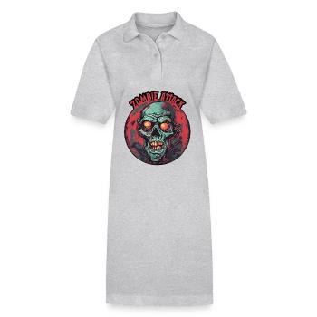 Zombie / Apocalypse / Undead / Horror / Virus / Logo - Stanley/Stella PAIGER Organic Women’s Polo Dress - heather grey - Front