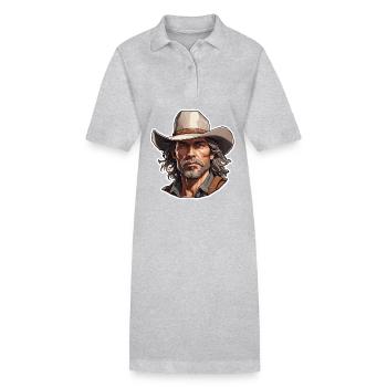 Cowboy / Far West / Désert / Lasso / Rodéo - Robe polo bio PAIGER Stanley/Stella Femme - gris chiné - Devant
