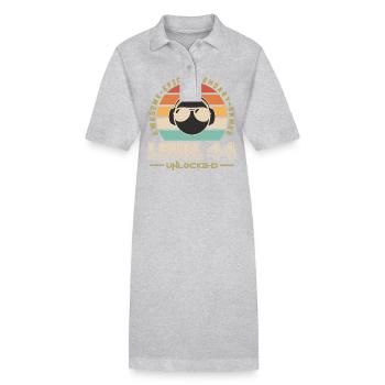 Level 44 - Stanley/Stella PAIGER Organic Women’s Polo Dress - heather grey - Front