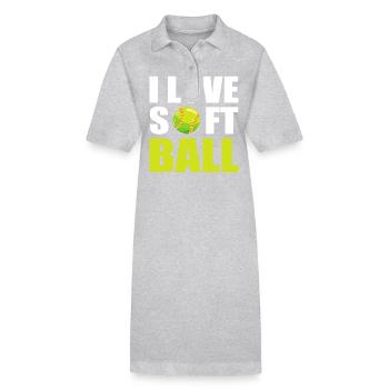 Softball Joueurs de softball - Robe polo bio PAIGER Stanley/Stella Femme - gris chiné - Devant