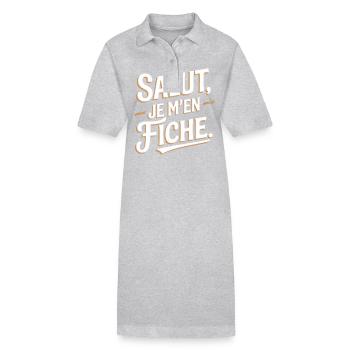 Salut je m'en fiche - Robe polo bio PAIGER Stanley/Stella Femme - gris chiné - Devant