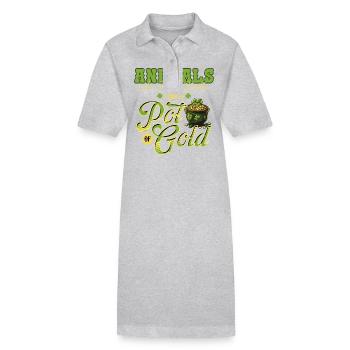 Tiere sind besser als ein Topf voll Gold St. Patricks - Stanley/Stella Frauen Bio-Polokleid PAIGER - Grau meliert - Vorne