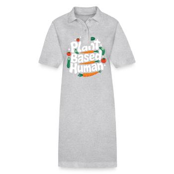Vegetarisch Vegan Veggie Vegetarier - Stanley/Stella Frauen Bio-Polokleid PAIGER - Grau meliert - Vorne