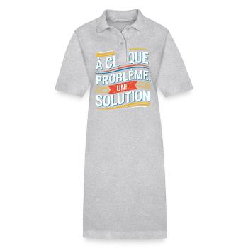À chaque problème sa solution - Robe polo bio PAIGER Stanley/Stella Femme - gris chiné - Devant