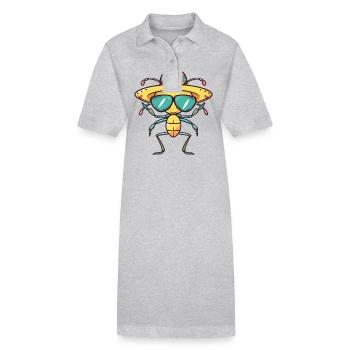 Ameise Lustig Sombrero - Stanley/Stella Frauen Bio-Polokleid PAIGER - Grau meliert - Vorne