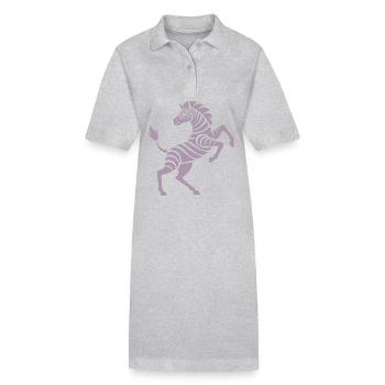 Zebra Hufe hoch Kunststück Silhouette - Stanley/Stella Frauen Bio-Polokleid PAIGER - Grau meliert - Vorne