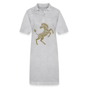 Zebra Hufe hoch Kunststück Silhouette - Stanley/Stella Frauen Bio-Polokleid PAIGER - Grau meliert - Vorne