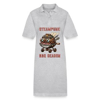 Steampunk BBQ Season 1 - Stanley/Stella PAIGER Organic Women’s Polo Dress - heather grey - Front