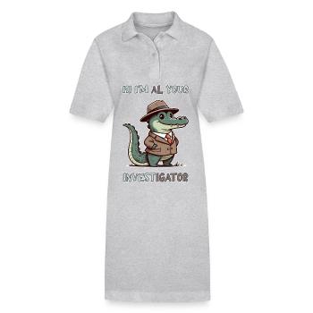 Bonjour, je suis votre enquêteur - Robe polo bio PAIGER Stanley/Stella Femme - gris chiné - Devant
