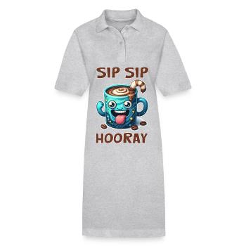 Sip Sip Hourra / Hipp Hipp Hurra - Robe polo bio PAIGER Stanley/Stella Femme - gris chiné - Devant