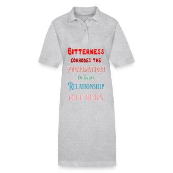 Bitterkeit korrodiert das Fundament - Liebe heilt - Stanley/Stella Frauen Bio-Polokleid PAIGER - Grau meliert - Vorne