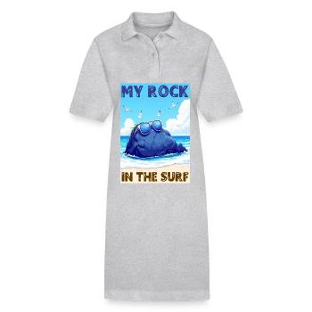 Mon rocher dans les vagues - Robe polo bio PAIGER Stanley/Stella Femme - gris chiné - Devant