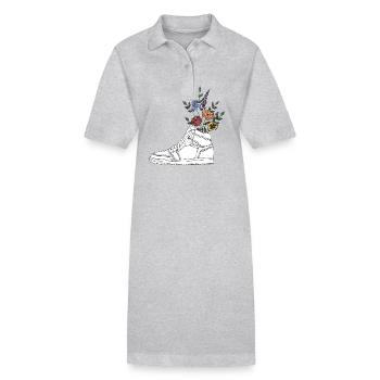 Basket - Robe polo bio PAIGER Stanley/Stella Femme - gris chiné - Devant