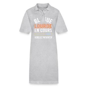 Blague lourde en cours, veuillez patienter - Robe polo bio PAIGER Stanley/Stella Femme - gris chiné - Devant
