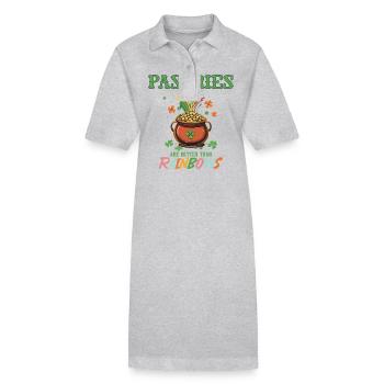 Gebäck am St. Patricks Day ist besser als Regenbögen - Stanley/Stella Frauen Bio-Polokleid PAIGER - Grau meliert - Vorne