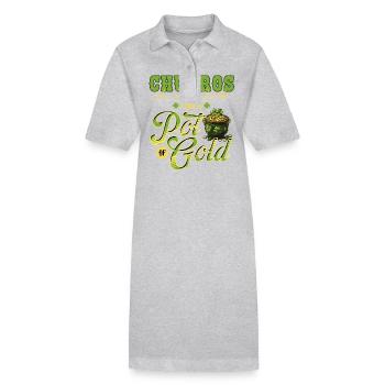 Churros Are Way Better Than A Pot Of Gold St - Stanley/Stella PAIGER Organic Women’s Polo Dress - heather grey - Front