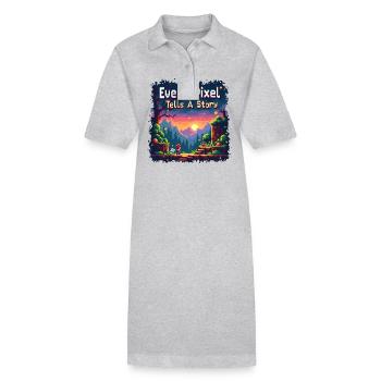 Chaque pixel raconte une histoire - Retro Gaming - Robe polo bio PAIGER Stanley/Stella Femme - gris chiné - Devant